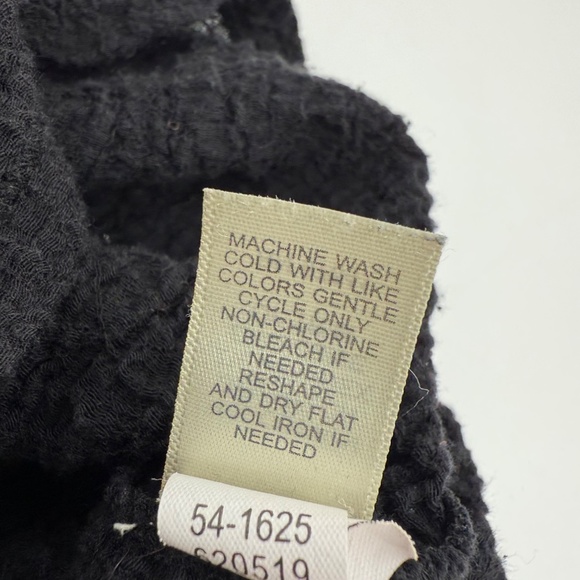 J Jill Top Women Large Black Long Sleeve Snap Button Up Crinkle Lightweight - Picture 8 of 11